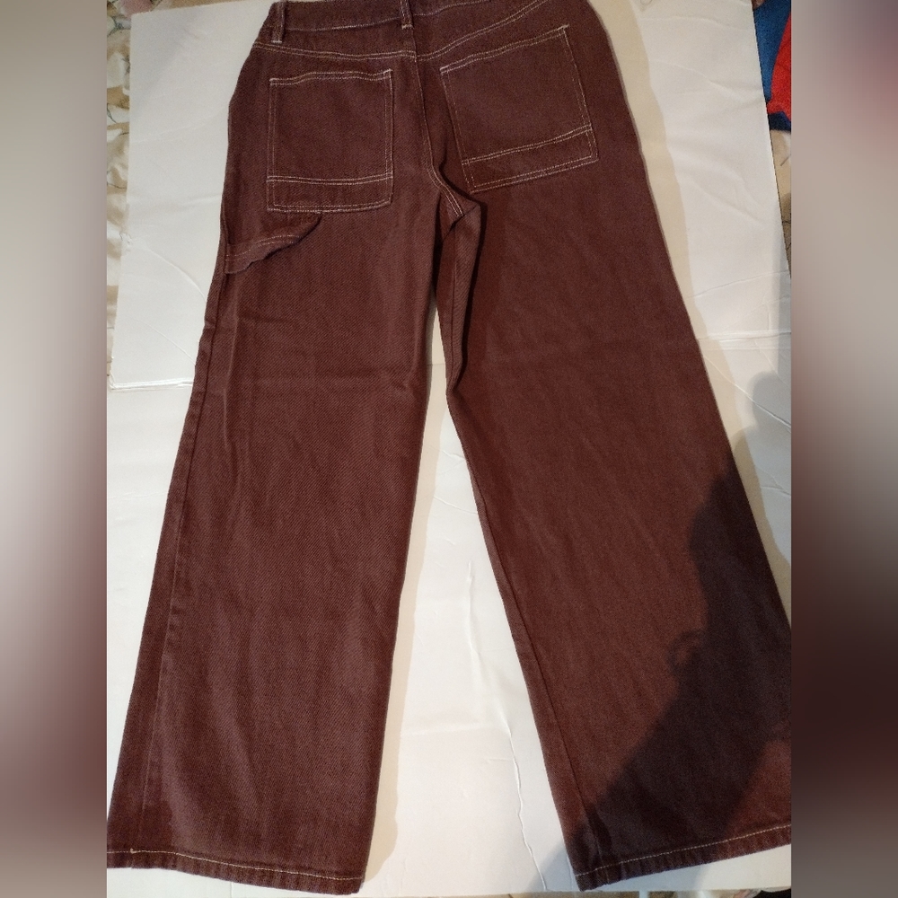 Y2K  Red RSQ High Rise Loose Fit Wide Leg Carpenter Style Jeans 28"W X 28" EUC